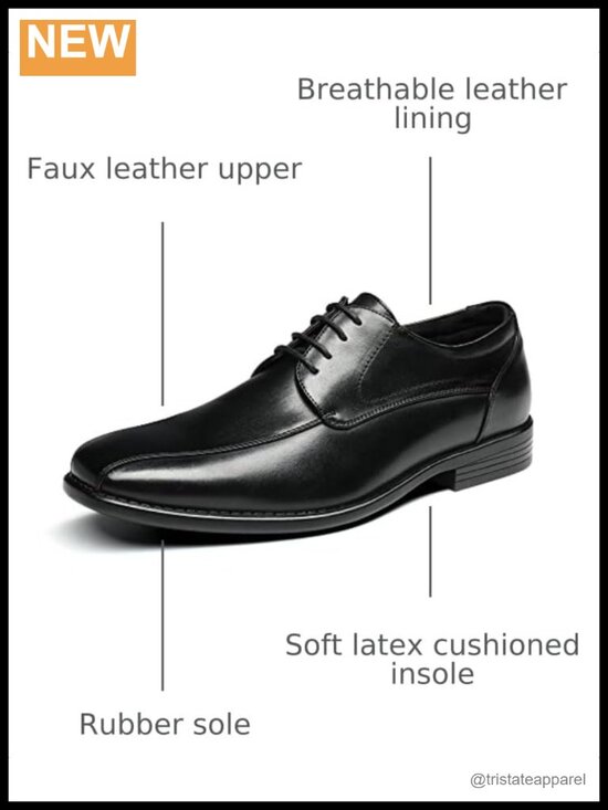 Men\'s Classic Lace-up Oxfords with Breathable Leather Lining, Cushioned Insole, main image 5